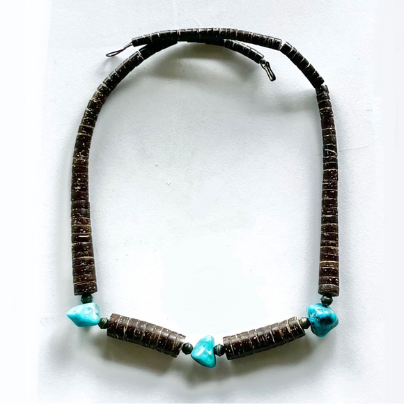 Vintage Santo Domingo Heishi Necklace w/ Sterling Navajo Pearls & Turquoise